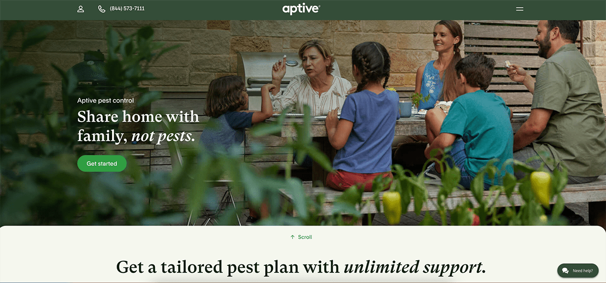 Aptive home page