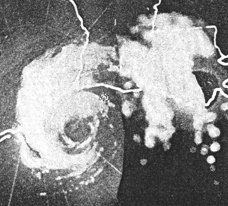 Hurricane Audrey before making landfall in 1957
