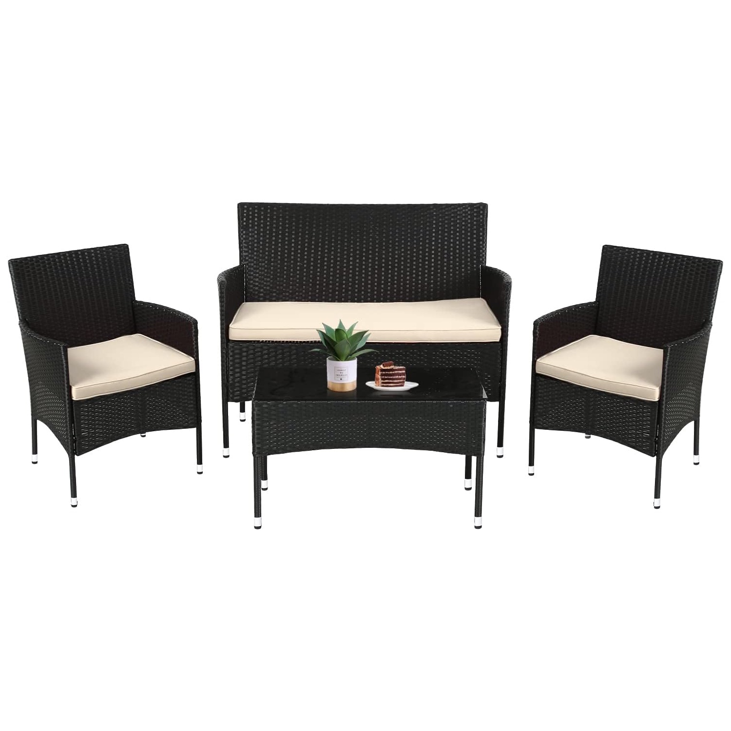 The Best Cheap Outdoor Patio Furniture Option: FDW 4-Piece Patio Furniture Set