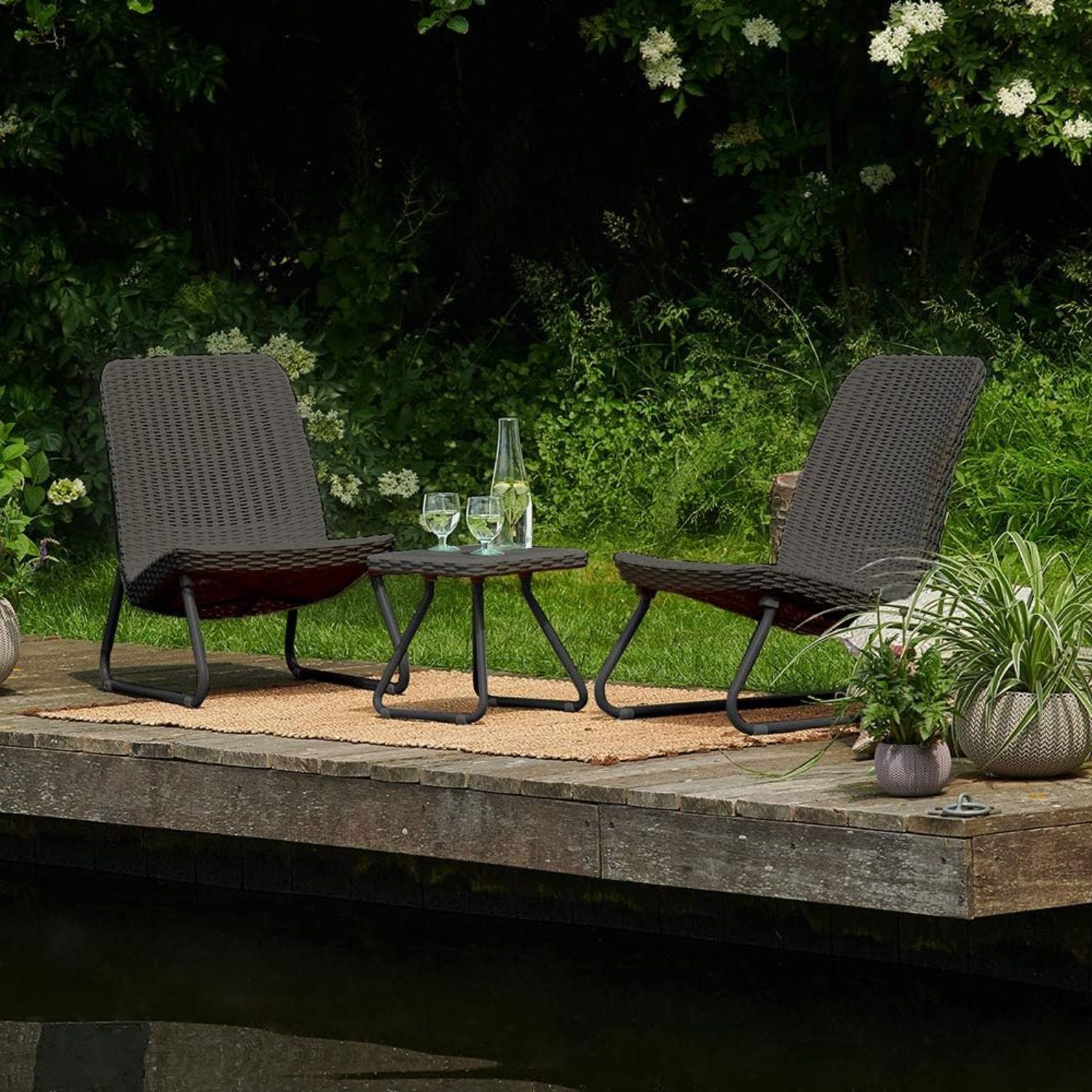 The Best Cheap Outdoor Patio Furniture Option: Keter Rio 3-Piece Patio Seating Set
