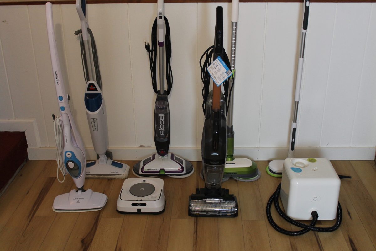 A group photo of tested mops