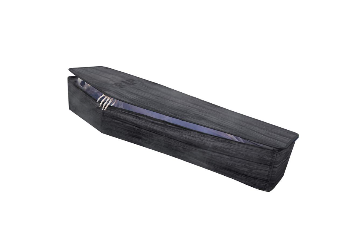 Best Large Halloween Decoration Option 5 Ft Printed Fabric Collapsible Coffin