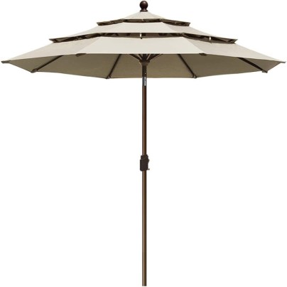 The Best Patio Umbrellas for Windy Conditions Option: EliteShade USA 3-Tier Patio Umbrella