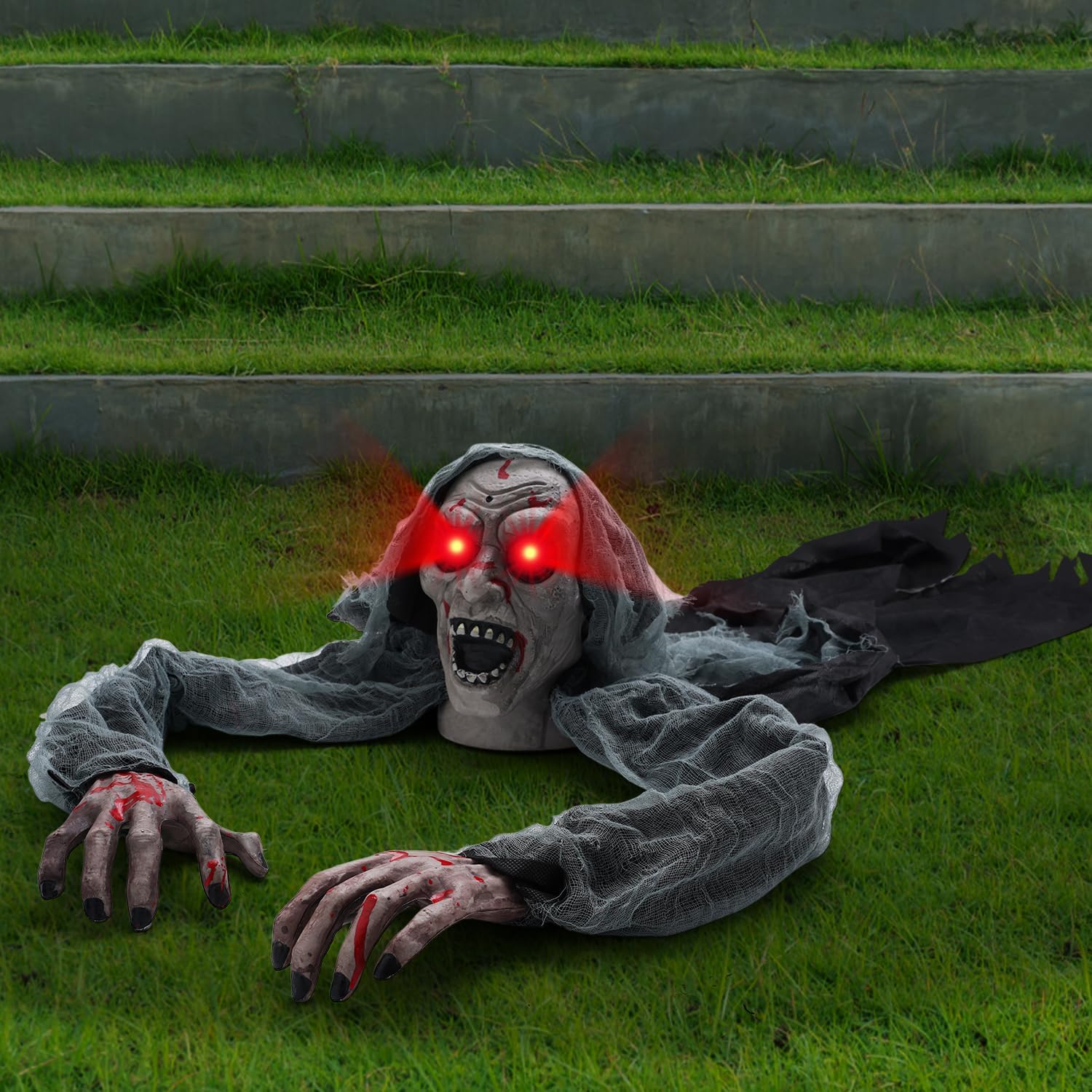 Life-Size Animated Zombie for Lawn Is One of the Best Large Halloween Decorations from Amazon