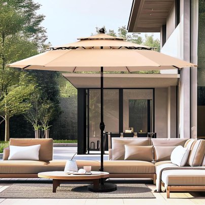 The Best Patio Umbrella Option Phi Villa 10-Foot 3-Tier Auto-Tilt Patio Umbrella