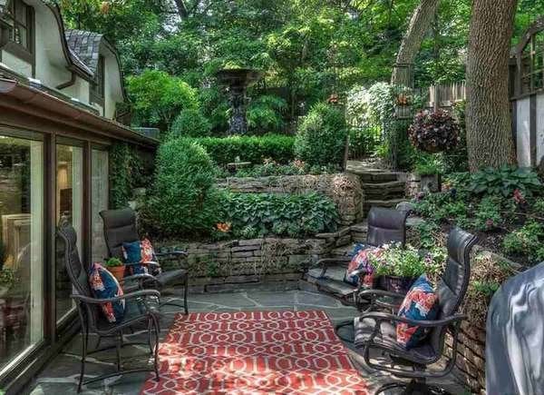 Hilly backyard