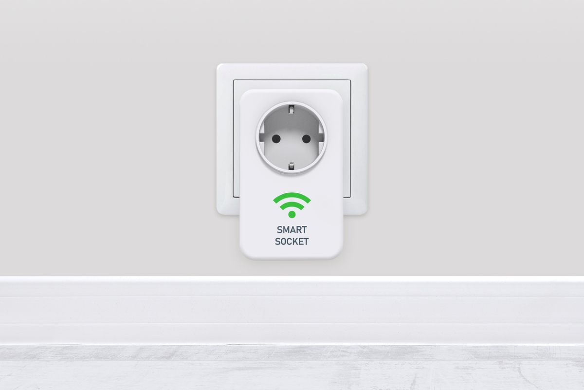 Smart plug on wall
