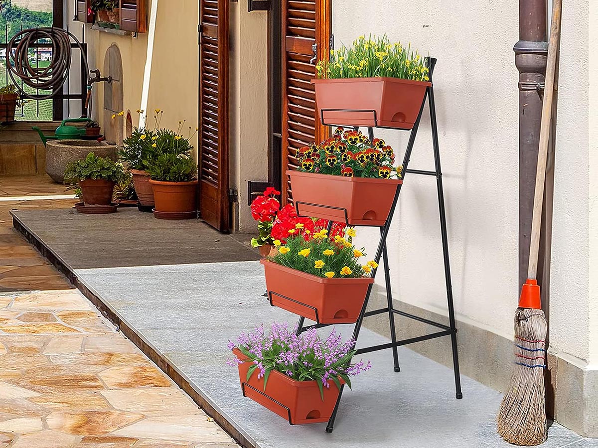 Best Planters for Small Balconies Option Oyeal Raised Garden Bed 4 Tier Vertical Garden Planter