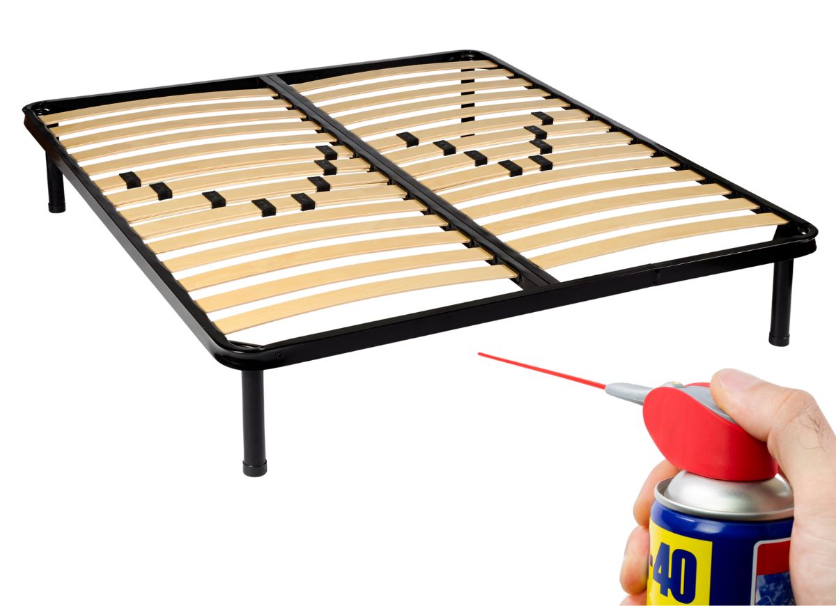 WD-40 with metal bed frame