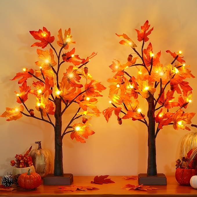 Fall Lighted Maple Tree