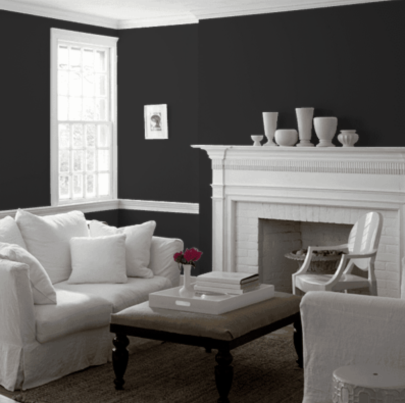 Living Room painted in Onyx Paint