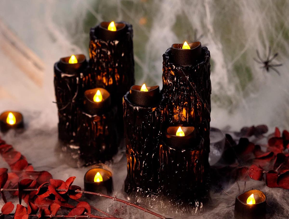 The Best Amazon Halloween Decorations Option Homemory Flameless Black Tea Lights