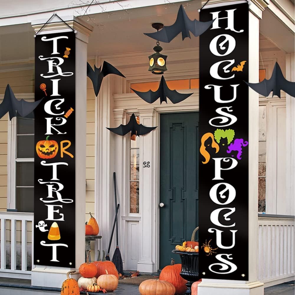The Best Amazon Halloween Decorations Option Oriental Cherry Trick Or Treat Hocus Pocus Large Witch Banners