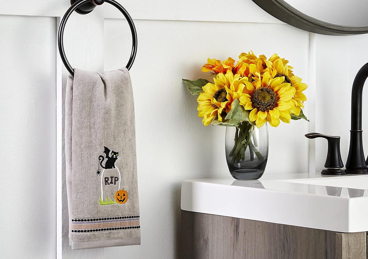 The Best Amazon Halloween Decorations Option SKL Home Graveyard Cat Hand Towel