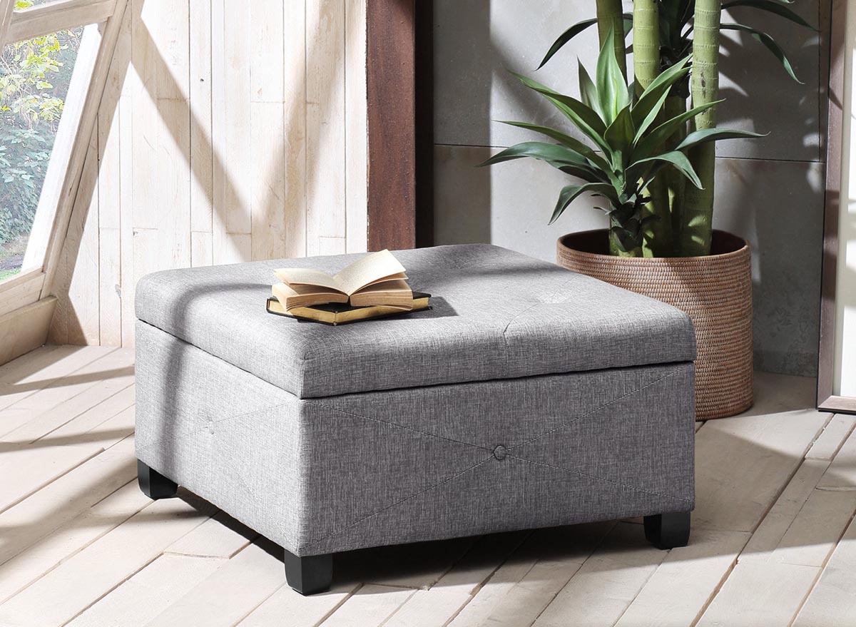 The Best Storage Ottoman Option Mary Button Tufted Square Storage Ottoman