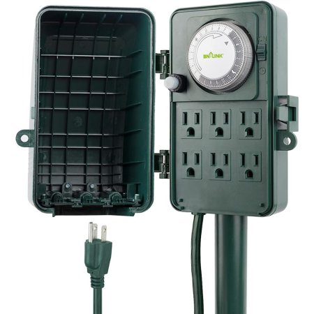  BN-Link 24-Hour Mechanical Outdoor Multisocket Timer on white background