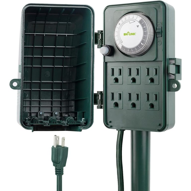  BN-Link 24-Hour Mechanical Outdoor Multisocket Timer on white background