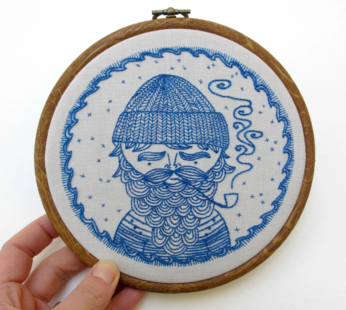 Embroidered sea captain design
