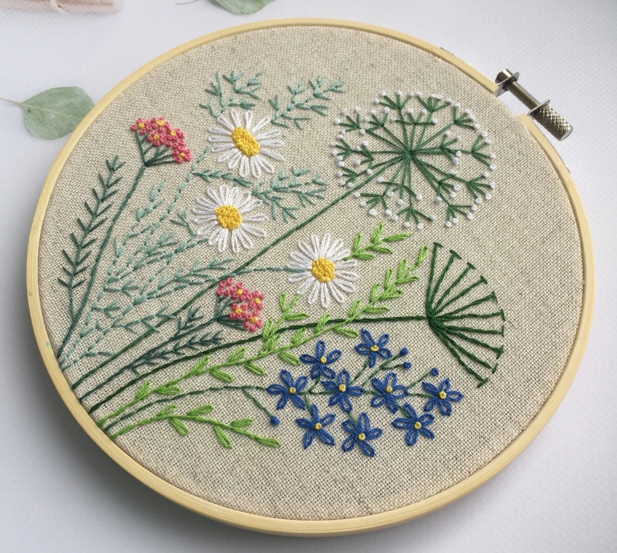 Embroidered wildflowers