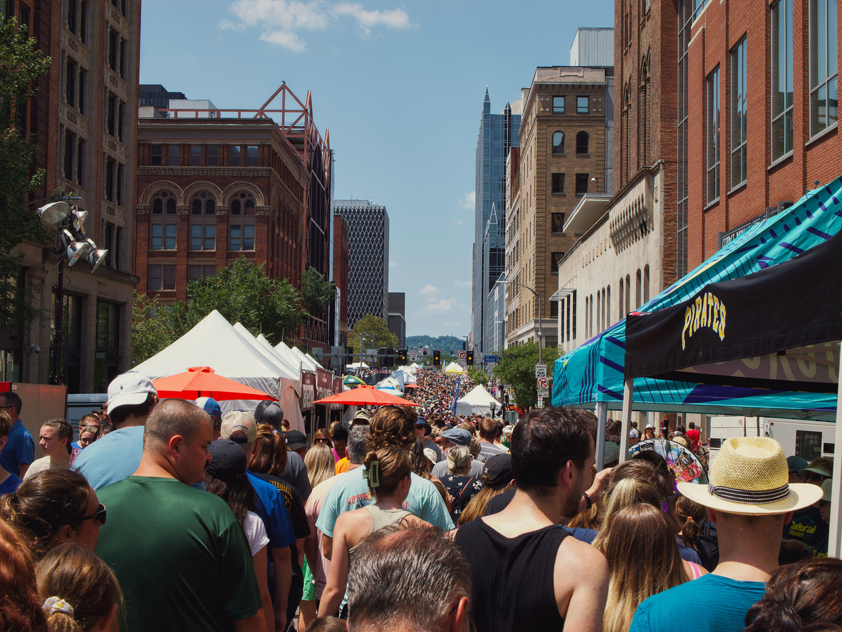 view of crowded market in pittsburgh