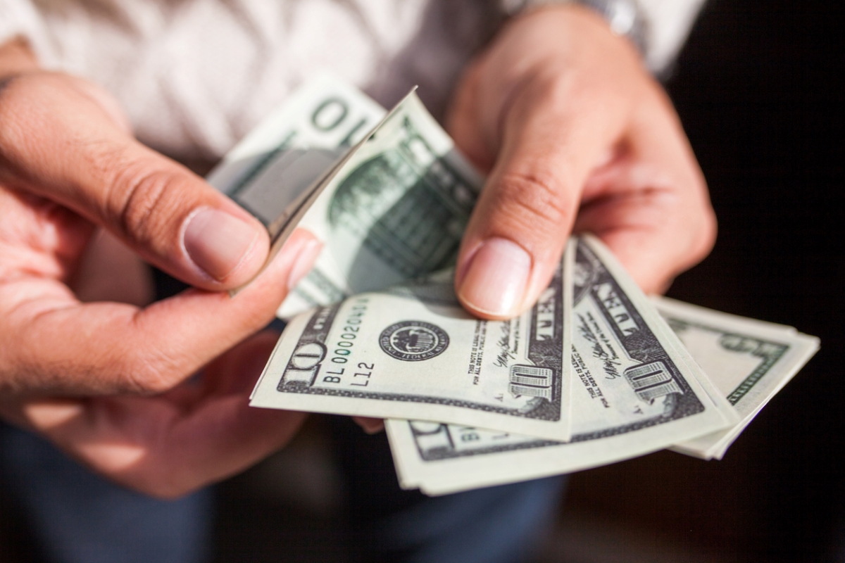 Person counting cash