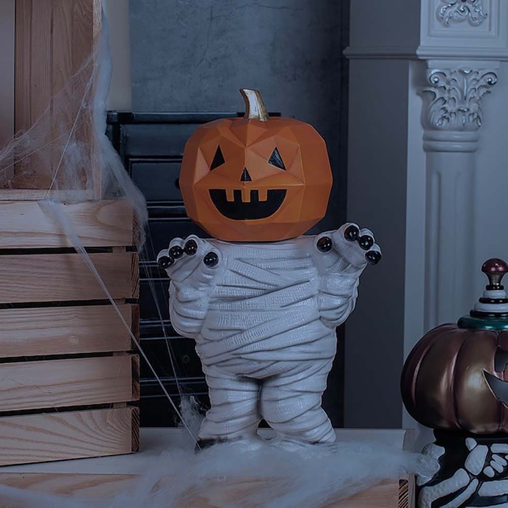 Best Outdoor Halloween Decorations Option Haunted Living 10.5-in Mummy Pumpkin Stand