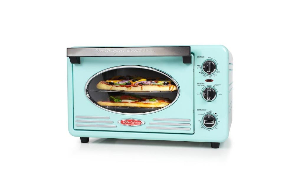 New Appliances that Look Like Retro Appliances Option Nostalgia 12-Slice Blue Convection Toaster Oven