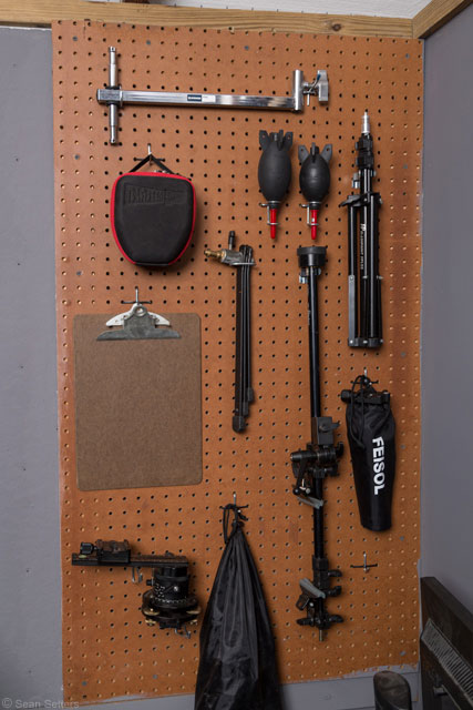 Pegboard for Photography Supplies