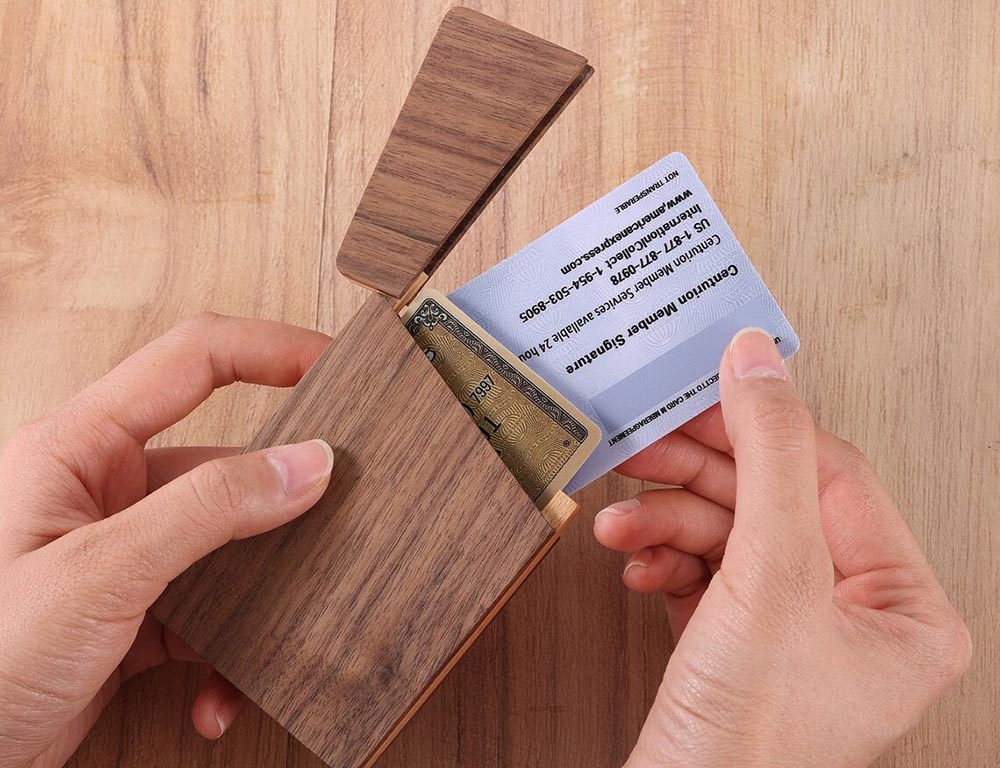 The Best Gifts for Realtors Option SeedWave Customizable Wood Business Card Holder