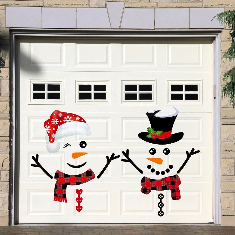The Best Garage Door Christmas Decorations Option: Ferracycle 25-Piece Magnetic Snowmen Garage Door Decorations 