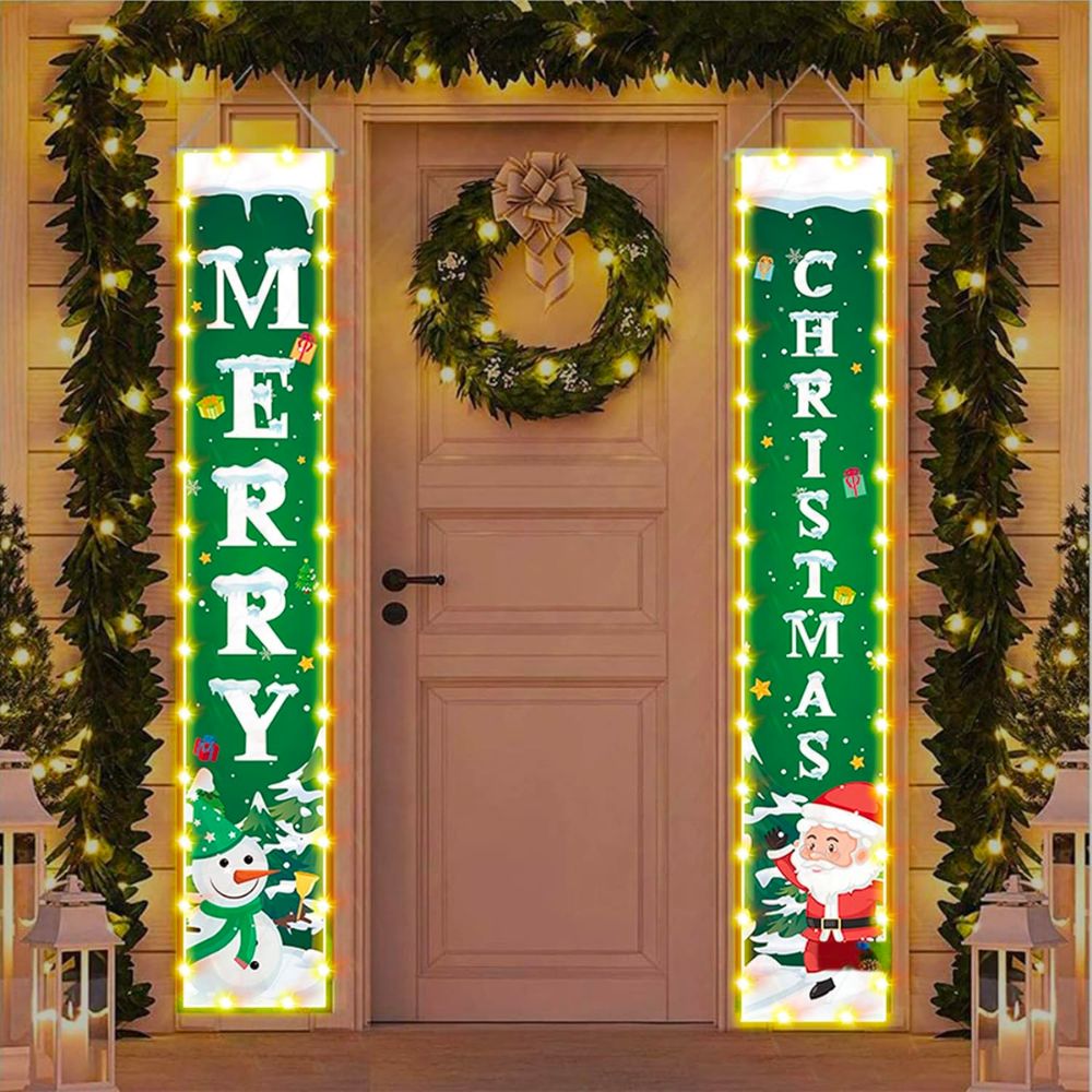 The Best Garage Door Christmas Decorations Option: Kokishin Christmas Garage Door Banner Set with Lights