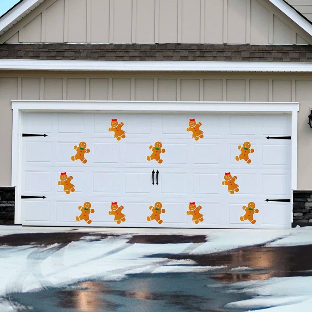 The Best Garage Door Christmas Decorations Option: The Holiday Aisle 12 Piece Gingerbread Garage Door Mural Set