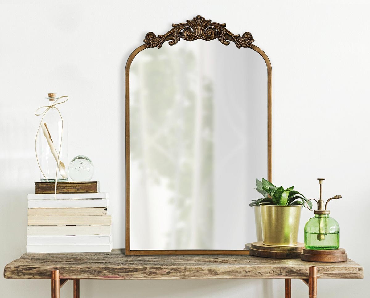 Vintage Home Products Option Fleur De Lis Living Anglo Arch Metal Wall Mirror