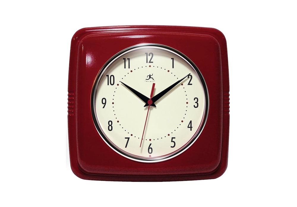 Vintage Home Products Option Infinity Instruments Analog Square Vintage Clock