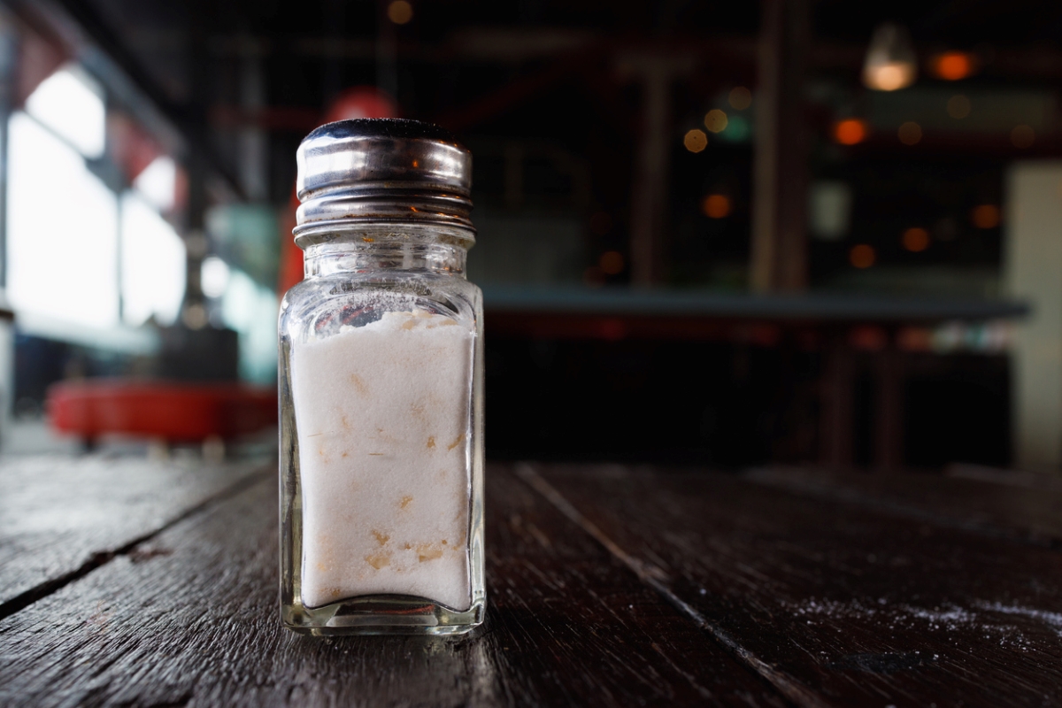 Grains of rice in salt shaker