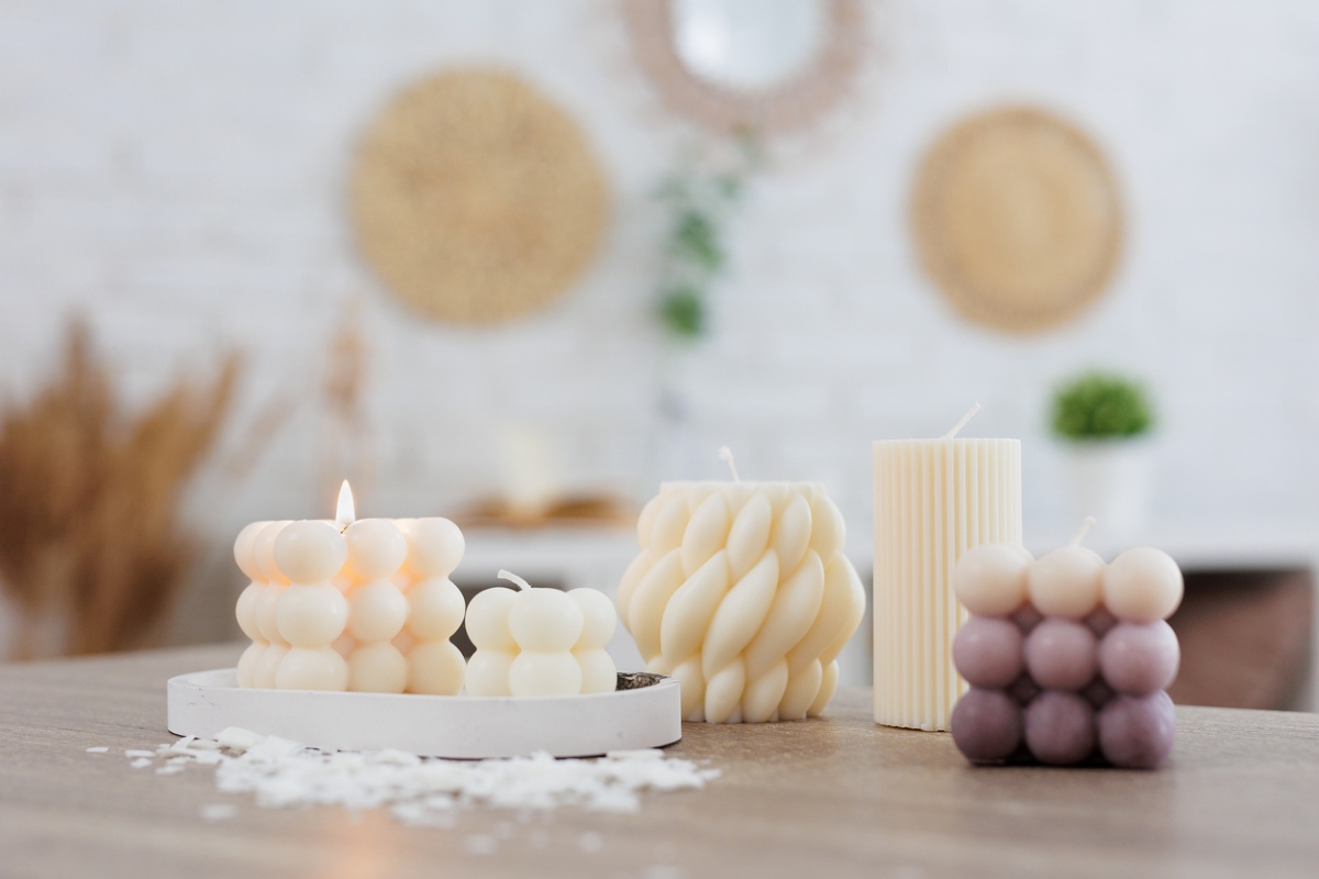 Candles on table