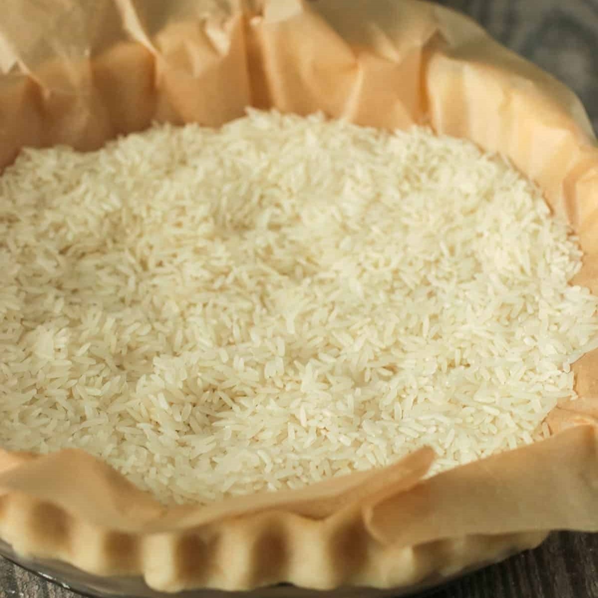Rice used as pie weights