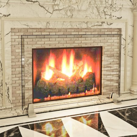Clearly Innovative Glass Fireplace Screen
