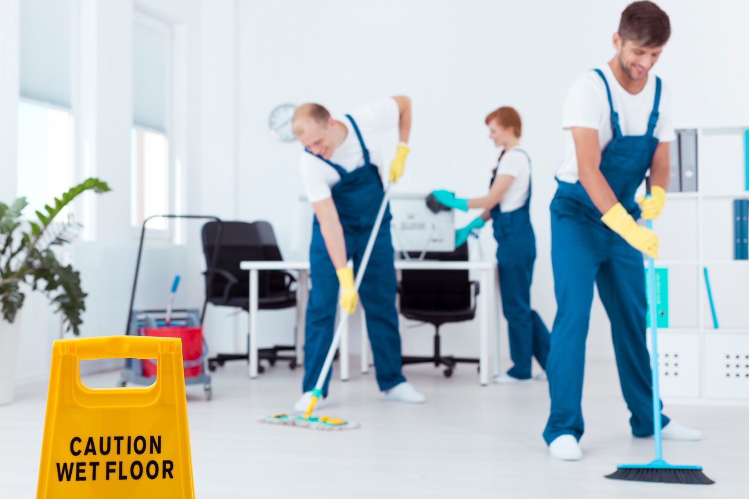 Cleaning Business Start Up WorkersMopping Floor