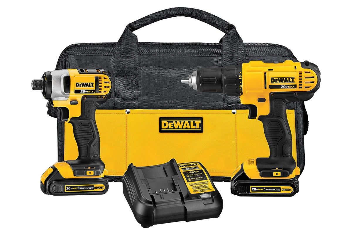 DeWalt 20V Max Cordless Drill Iand Impact Driver with Battery Charger and Soft Bag
