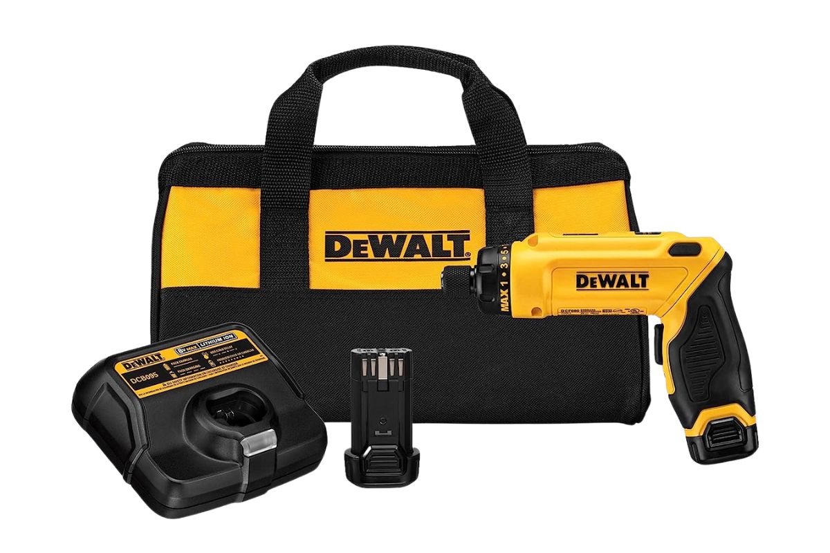DeWalt 8V Max Cordless Screwdriver with Battery, Charger, and Soft Bag