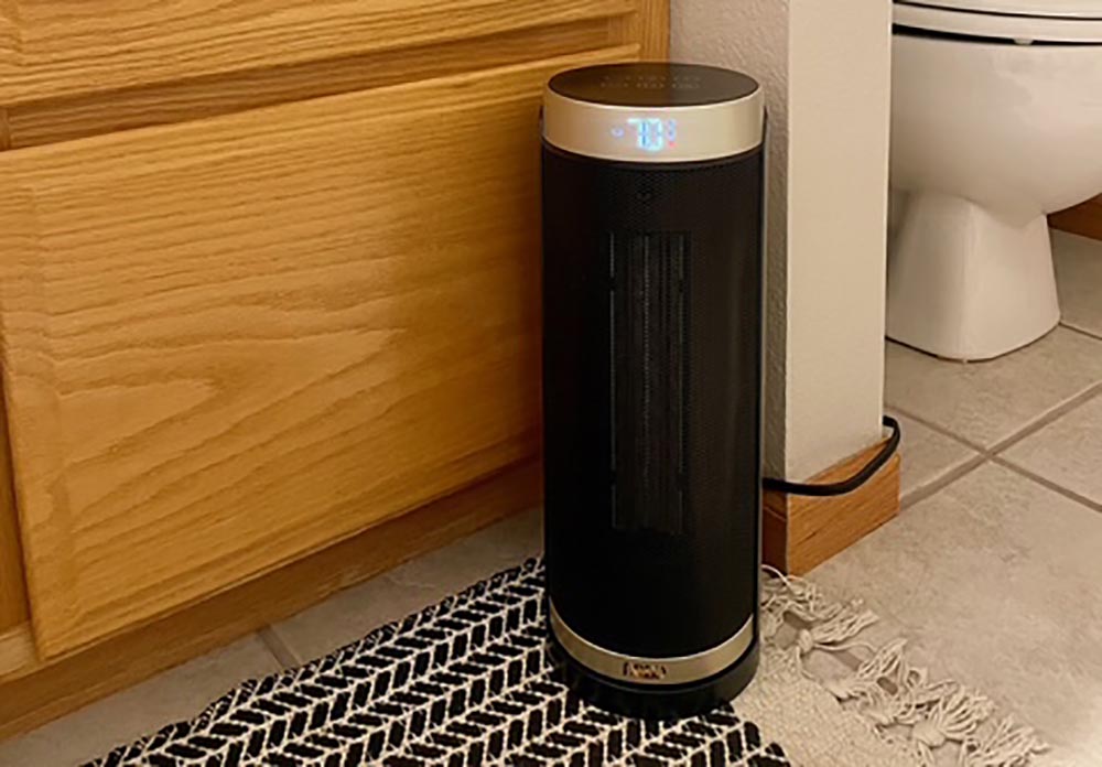 The Best Bathroom Heater Dreo Solaris Slim H3 Heater in bathroom