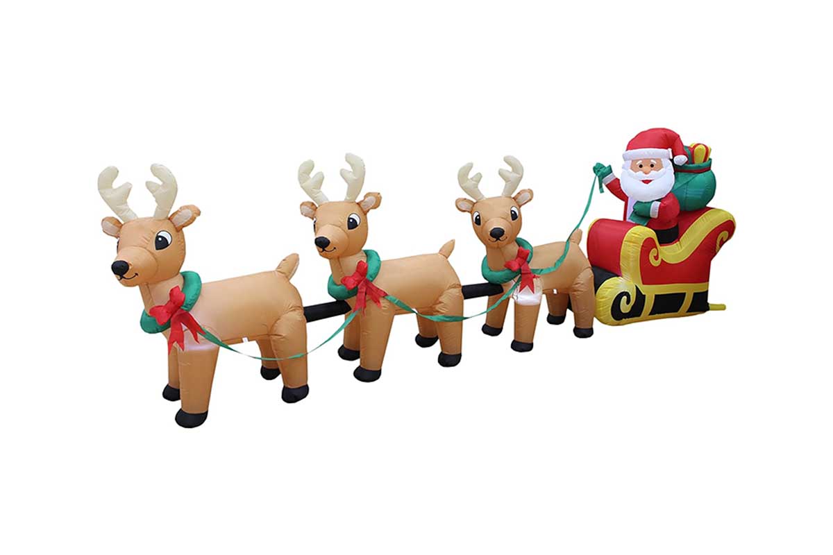 The Best Christmas Inflatables Option BZB Goods Christmas Inflatable Santa Claus on Sleigh