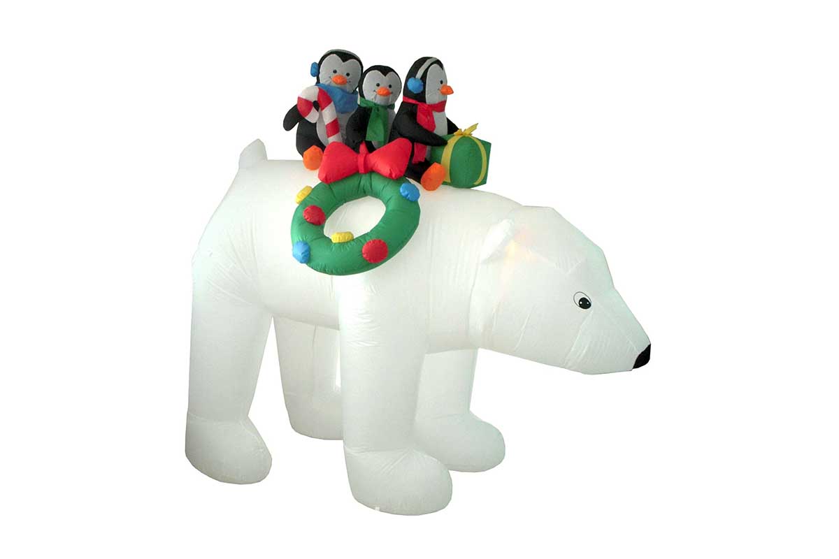 The Best Christmas Inflatables Option Penguins on Polar Bear Decoration