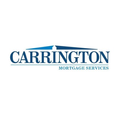 The words 'Carrington mortgage services' appear in shades of blue and green on a white background.