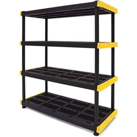  The CX Black & Yellow 4-Tier Heavy Duty Plastic Storage on a white background.