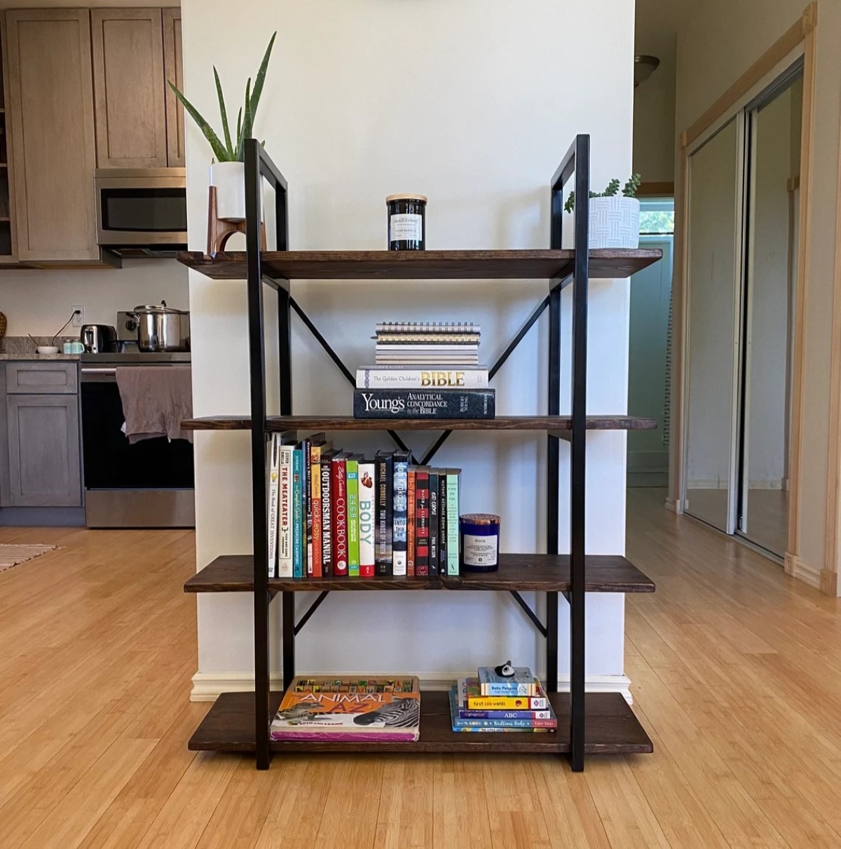 Four tier bookshelf.