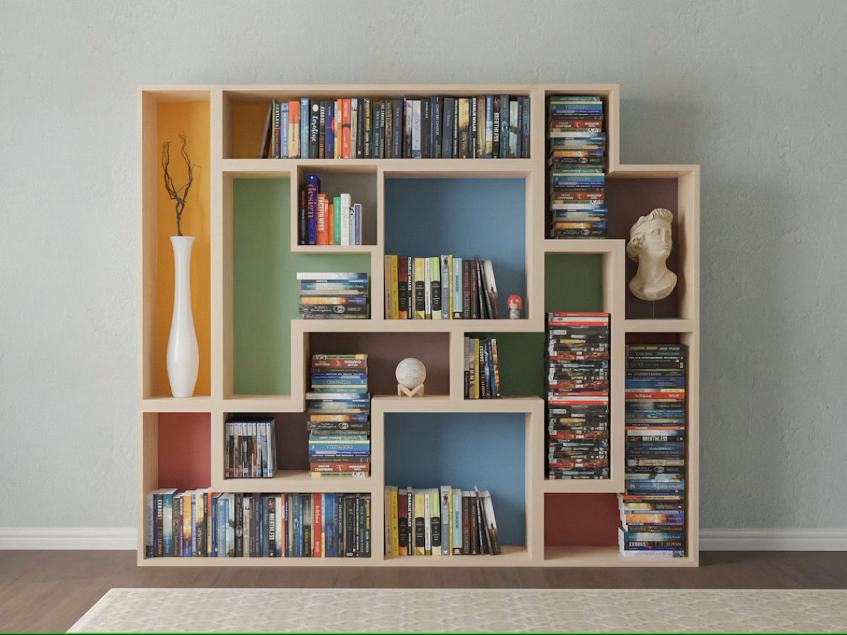Tetris bookshelf.