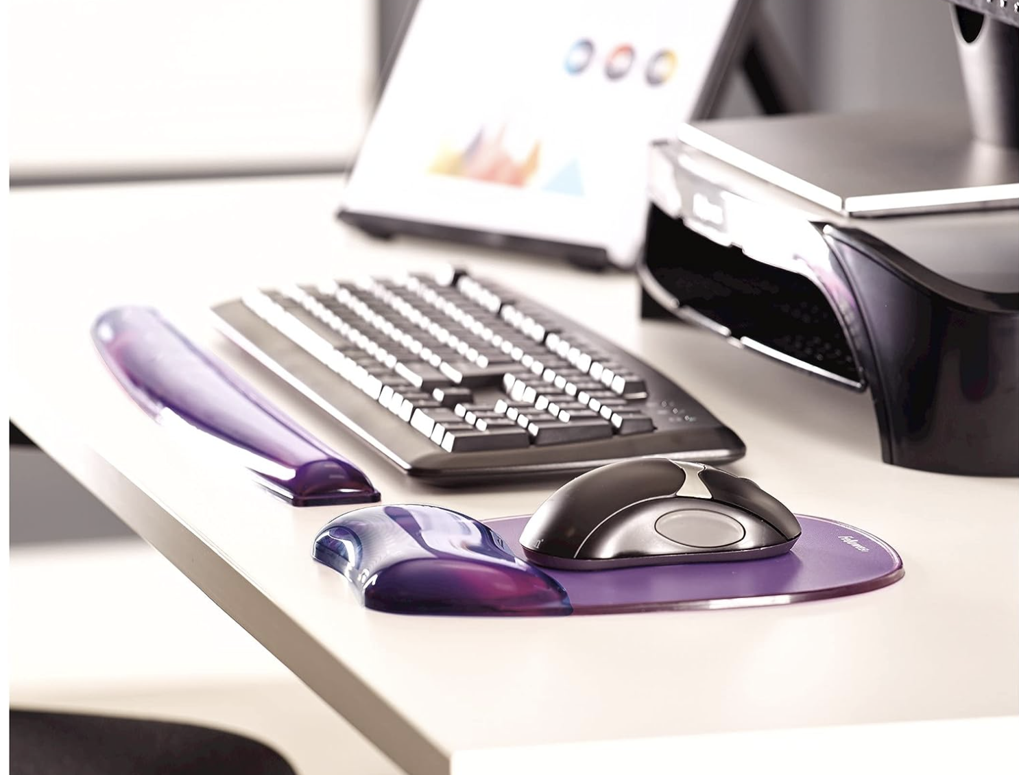 Gel Crystal Transparent Mousepad and Wrist Rest - Purple