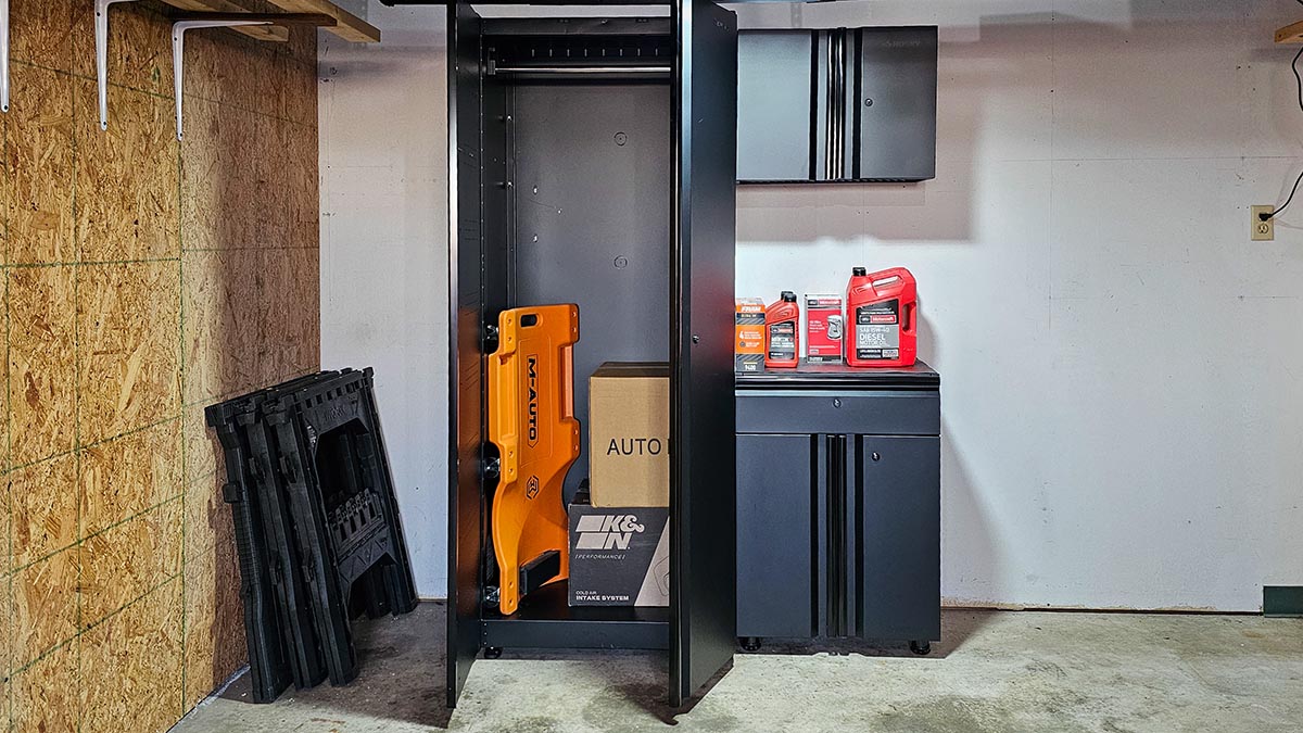 The Best Garage Storage System Husky garage system open doors